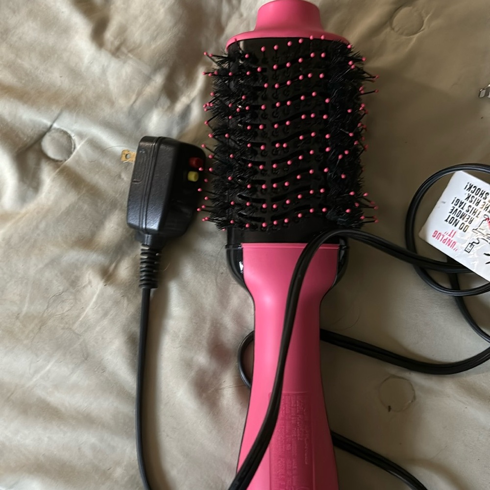 Revlon one step volumizer hair dryer and styler-Used-Pink/Black